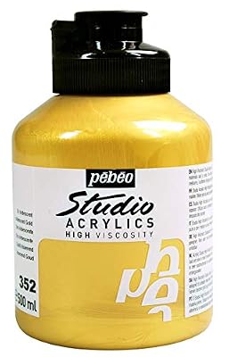 Pébéo Acrylique Fine Studio Acrylics - Peinture Acrylique - Peinture Métallique Acrylique - Or IRIDESCENT 500 ml