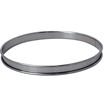 De Buyer 3093.08 Cercle à Tarte Perforé Rond inox - Bord Roulé - ht. 2 cm - Ø 8 cm