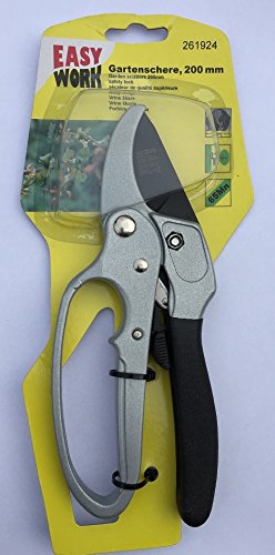 Amboss Gartenschere für Schnitte bis 20mm | Material: Metall | gehärtete Klinge mit Ratsche und Anti-Haftbeschichtung - 3