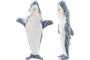 XINGGANG Hai Decke Erwachsene, Superweicher Sofa Kuscheldecke Hai Decke Schlafsack, Tragbare Shark Blanket Hoodie Adult Hai Decke Geschenk für Teenager, Erwachsene, Hai-Liebhaber