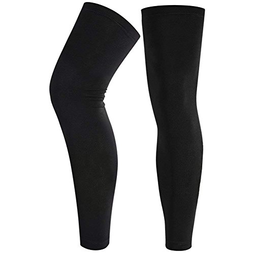 1 Paire Genouillères de Compression Longue Support Soutien Genou Sport Antichoc Collants Chaud Protège Mollet Veau Jambe Jambière Respirant pour Course Vélo Fitness Basketball Football Volleyball Gym