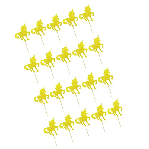 MagiDeal 20pcs Tortenaufsatz Hochzeit Kuchen Aufsatz Topper Kuchen Aufsatz Tortendeko Hochzeit Cake Topper Glitzernd Tortenverzierung Dekoration – Pferd , 4,6 x 5 cm - 7