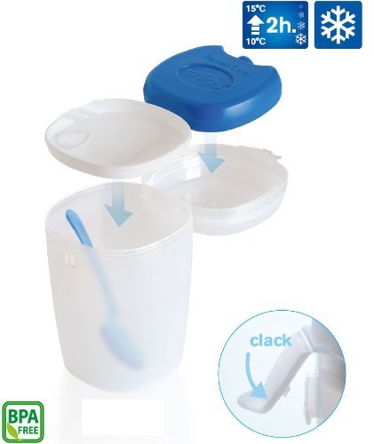 Kigima Joghurtbehälter to Go mit Kühlakku und Löffel 2er Set blau - 3