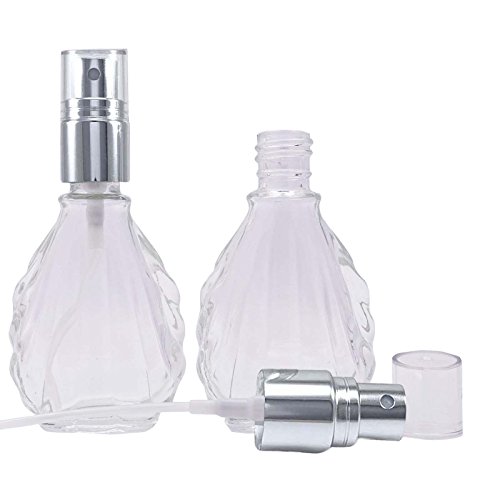 Lot Of 6 Empty Clear Glass Spray Bottles Atomizer Spray Perfume Bottle Wholesale Refillable Aromatherapy Silver Atomizer Designer Essential Oil Bottle 30 ml