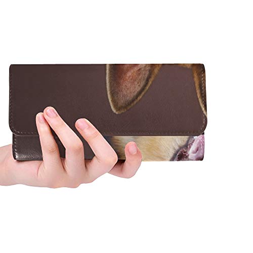 Preisvergleich Produktbild Einzigartige benutzerdefinierte deutsche Schäferhund Studio Brown Frauen Trifold Wallet Lange Geldbörse Kreditkarteninhaber Fall Handtasche