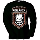 Estampado de calidad Camiseta Call Of Duty Black Ops II -Skull- manga larga negra (Talla: TALLA-S)