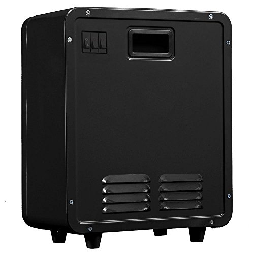 CrownFlame EF63B-B, Farbe schwarz, 12 Zoll tragbare Mini-Kamin-Heizung, umweltfreundliches, effizientes Heizelement, 2000W - 6