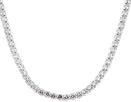 AAA Cubic Zirconia Tennis Necklace Size 18 in Silver Bond