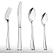 Produktbild KAISHANE Besteck 4 Stück Rostfreier Stahl Besteck Set mit Dinner Messer Löffel Gabel Service für 1 Spiegelende als Geschenk spülmaschinefest