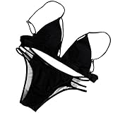 Bikini sexy Streifen Bikini Push Up Triangel Brasilianische Bademode große größen Sexy Strand Damen Bikini Set Bademode Badeanzüge Bikinis für Frauen Mädchen Bandeau Push Up mit Bügel