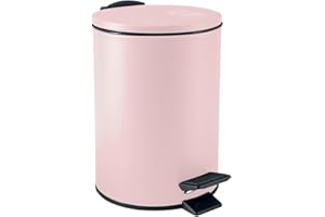 Spirella - Papelera Adelar 3 litros (Acero Inoxidable, con Descenso automático y Cubo Interior, Cierre Suave), en Rosa Palo Mate