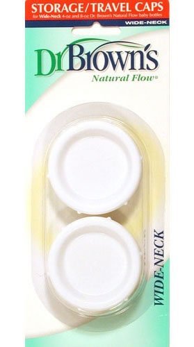 Dr. Brown'S Natural Flow Wide Neck Storage Travel Caps Replacement, 2 Pack