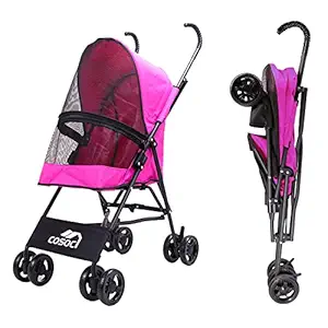 Upgraded Dog Stroller for Small Medium Dogs Pet Stroller Cat Stroller Puppy Stroller Easy Fold with Removable Liner Max. Loading 25 LBS (Pink)