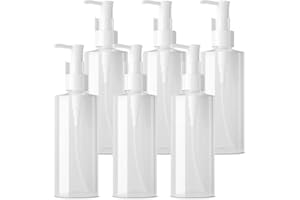 TIANZD 6 Pièces Ovales Transparent Flacon Vide PET 120ml Pompe Cosmétique Bouteilles Vides Pompe Doseuse avec Clip Pour Cosmétique Une Utilisation Savon Lotion Gel Huile essentielle