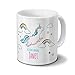 Produktbild Tasse mit Namen Janet - Motiv Dickes Einhorn - Namenstasse, Kaffeebecher, Mug, Becher, Kaffeetasse - Farbe Weiß