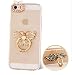Produktbild ISENPENK Für Apple iPhone 6 Plus/6s Plus Hülle Silikon Glitzer,iPhone 6 Plus/6s Plus Hülle Transparent Durchsichtig,2-In-1 Ultra Slim TPU Schutzhülle iphone 6 Plus/6s Plus Ladekabel Muster Tiere Schutz Handy Hülle Tasche+1 x USB Ladekabel Datenkabel[Gold,Kitty Katz]Mit Ständer Standfunktion