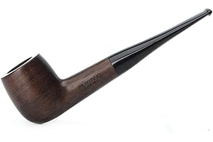 MUXIANG Ebony Tobacco Handmade Smoking Pipe Straight Stems with 10 Pipe Accessories AC0007