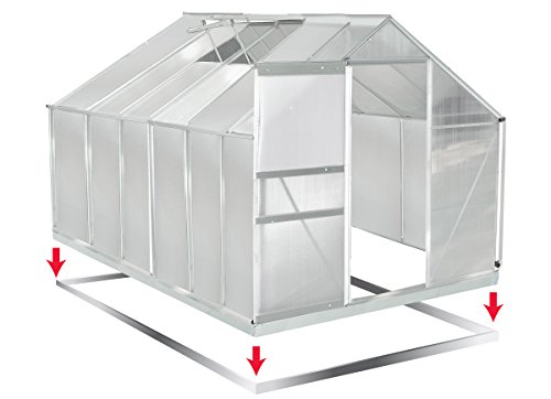 Preisvergleich Produktbild Gewächshaus Aluminium mit Stahlfundament 11,7m³ Treibhaus Glashaus Pflanzenhaus Tomatenhaus 6mm Platten L 375 x B 191 X H195cm