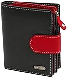 Doppeltes Fach mit einem Fach für Karten und Geldscheine vorne und einem Münzfach mit Reißverschluss hinten