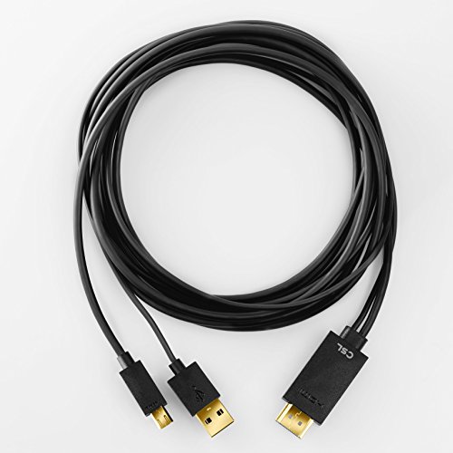 CSL – 4m MHL zu HDMI Adapterkabel für Samsung S3 / S4 / S5 , Galaxy Note | MicroUSB zu HDMI | 11 polig | Mobile High Definition / Full HD | Bild + Tonübertragung | schwarz - 3