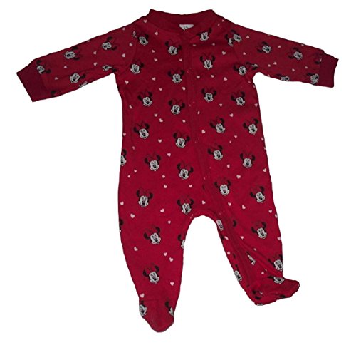 Baby Girls Sleepsuits Baby Grow Pyjamas Disney Minnie Mouse T/b Upto 24 Months (12 months, red with feet)