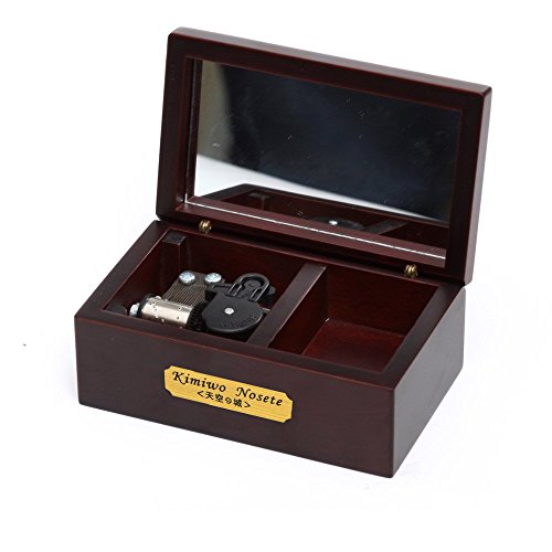 Hleeduo® 18 Noten h?lzerne Spieldose zum Aufziehen mit Spiegel Spielen Lilium From Elfen Lied, Silver Musikal Movement, Model M33