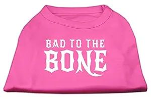 Mirage Pet Products Bad to The Bone Dog Shirt, Medium, Bright Pink