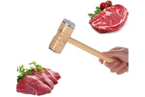 NARYAL Meat Tenderizer Hammer Wooden Steak Mallet Kitchen Tool Heavy Duty Solid Wood Durable Double-Sided Good Grip Heavy Weight (Wood)