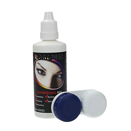 Preisvergleich Produktbild Kontaktlinsen-Kombilösung 60ml mit Aufbewahrungsbehälter Kontaktlinsenflüßigkeit Kontaktlinsen Pflege
