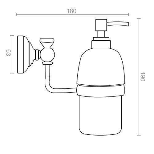 Weare Home Retro Solide Glas Seifenspender und Kupfer Halter Bronze Beschichtung mit Einschnitt Wandmontage Haltbar Badzubehör Badaccessoires Dekor für Küche - 5
