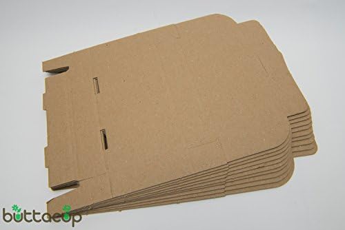 by Buttacup®, Flat Pack Self-Assembly Natural Cardboard Gift Presentation Boxes or Mailer Boxes, Size: 13.5cm x 8cm x 3cm (Pack of 10)