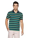 #3: Peter England Men's Striped Regular Fit Synthetic Polo