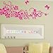 Produktbild Rebe-abnehmbar für glücklich Blumenstäbe Butterfly Grafik-Mauer-PVC-Material 60 * 90cm (rot)