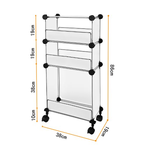 SoBuy® Nischenregal, Küchenregal, Badregal,Bücherregal,mit Rollen FSS09 - 2