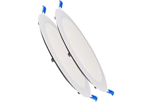 ILUMINASHOP ® Downlight 20W LED 2000 Lúmenes. Panel Extraplano Circular Redondo. Diámetro de Corte Estándar 200mm. Aluminio. [Driver Incluido] (Pack 2x, Blanco Frío (6000K))