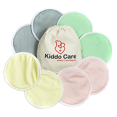 # 1 BEST waschbar Bio Bambus Stilleinlage-8 Pack (4 Paar)-wiederverwendbar Stilleinlagen, BH Pads, auslaufsicher,, wasserdicht, hypoallergen Stillen Pads, absorbierenden Pads, + 2 GRATIS eBooks. - 2