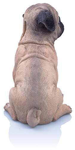 VENKON – Dekorative Spardose für alle Hundefreunde: „Banker auf vier Pfoten“ im sehr realistischen Mops Design – Höhe: ca. 20cm - 7