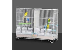 OHMG Voliere, Käfig, Vogelkäfig, für den Innen- und Außenbereich, 40 x 40 x 58 cm, Vogelkäfig, für den Innenbereich, tragbar, Dach zum Öffnen für Wellensittiche, Kanarienvögel, Nymphensittiche,