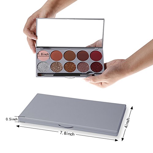 Vegane Lidschattenpalette, VALUE MAKERS® Schminkpalette Mit Schminkspiegel, 5 Glitzer und 5 Matt Lidschatten (Limited Edition) - 5