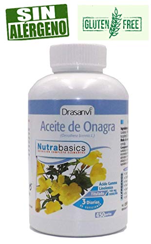 Drasanvi Olio di Enotera 500 MG + VITAMINA E, 450 perle, non OGM, senza glutine, non contiene allergeni, titolato, 10% GLA (acido gamma linoleico) Senza coloranti, conservanti o zuccheri aggiunti.