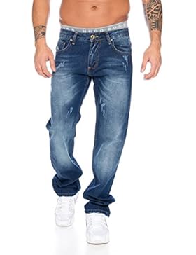 Rock creek herrenjeans denim herren hose jeans blau stonewashed LL-305
