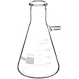 Salco Glass 500ml Heavy Wall Borosilicate Glass Filtering Flask, Bolt Neck with Tubulation, (Pack of 1)
