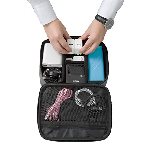 BAGSMART Elektronik Zubehör Organizer für Festplatte, USB, Kabel, Akku, Speicherkarten Grau - 3