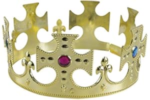P'tit Clown 17160 Couronne de Roi Or et Pierres en Couleurs