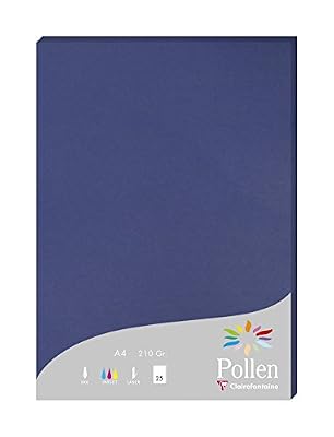 Clairefontaine 24284C Etui 25 feuilles Pollen 21 x 29,7 cm 210g Bleu nuit