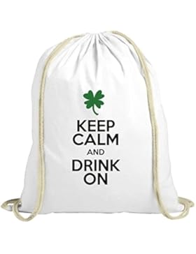 Saint Patrick´s Day St. Patricks Day natur Rucksack Turnbeutel Keep Calm And Drink On