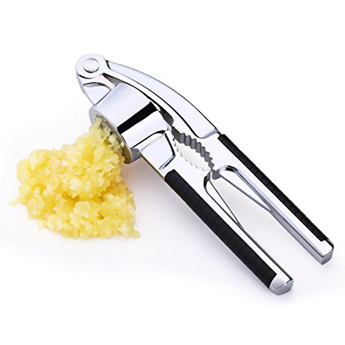 Chongsen Zink-Legierung Knoblauchpresse , Ingwer Crusher Küchengeräte Geschirr, Küchengeräte , Edelstahl (Black)