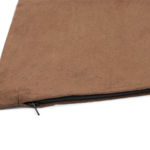 Kissenhülle Alcantara Imitat quadratisch 60 cm x 60 cm Creme - 4