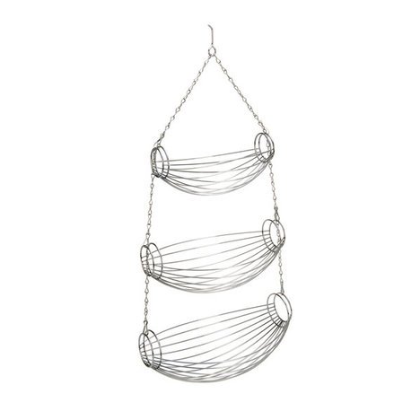 Hängekorb 3 Etagen Obstkorb Gemüseampel Hänge-Etagere Gemüse-Korb Küchenampel Hänge-Regal Gesamtmaße 32x22x72cm Gewicht 650g - 2