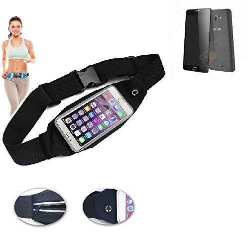 Preisvergleich Produktbild Gürteltasche Umhängetasche Bauchtasche für Alcatel One Touch Pop 4S 16 GB, schwarz. Sport Running Jogging Fitness Laufen Exercise Schutzhülle - K-S-Trade (TM)